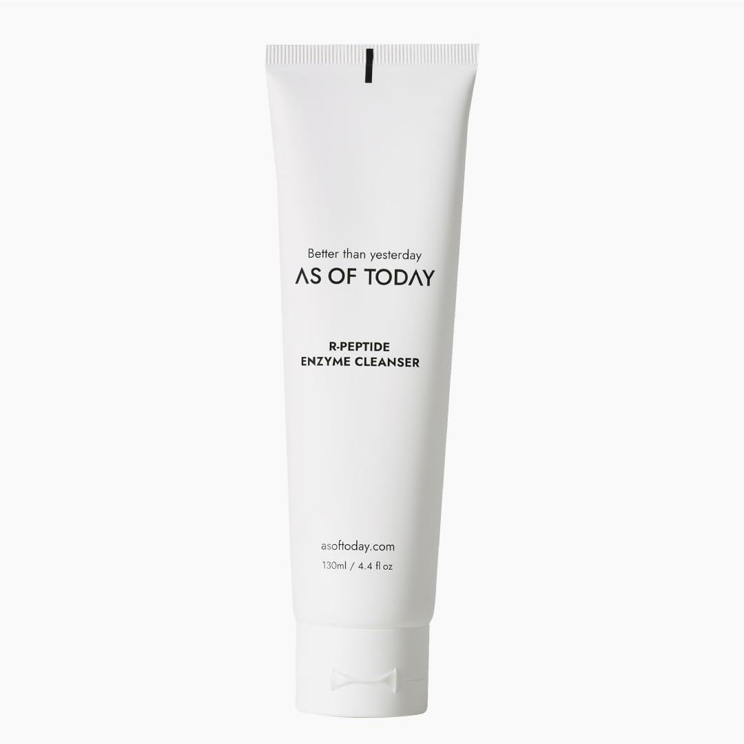 AS OF TODAY R-Peptide Enzyme Cleanser | Gentle Daily Face Wash with Peptides & Plant Enzymes | Hydrating Brightening Non-Foaming Cleanser for Sensitive & Dry Skin | Clean Beauty 3.3 fl oz