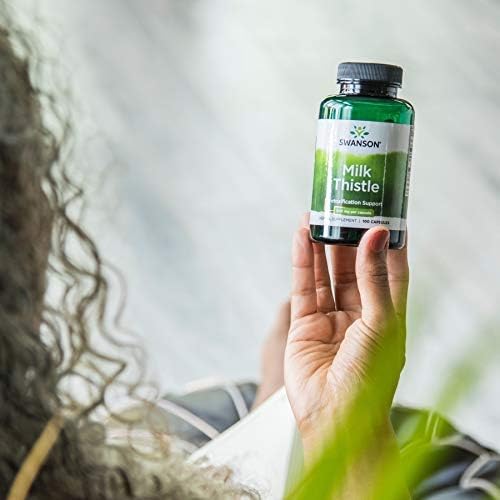 Swanson Milk Thistle-Herbal Liver Support Supplement-Natural Wellbeing-(100 Capsules, 500mg Each)