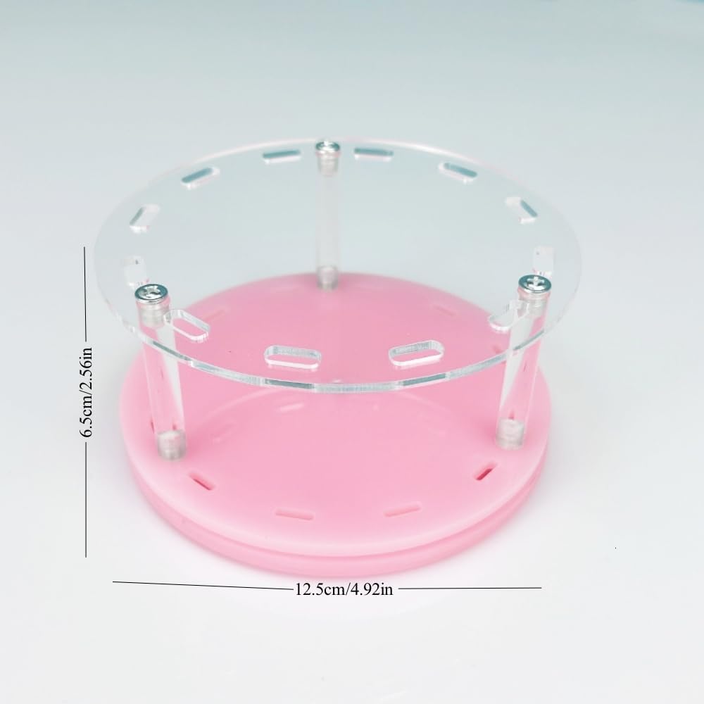 12 Holes Rotatable Acrylic Tweezers Holder, Grafting Eyelash Makeup Tweezer Stand Display Extensions Organizer Individual Training Tools (Pink)