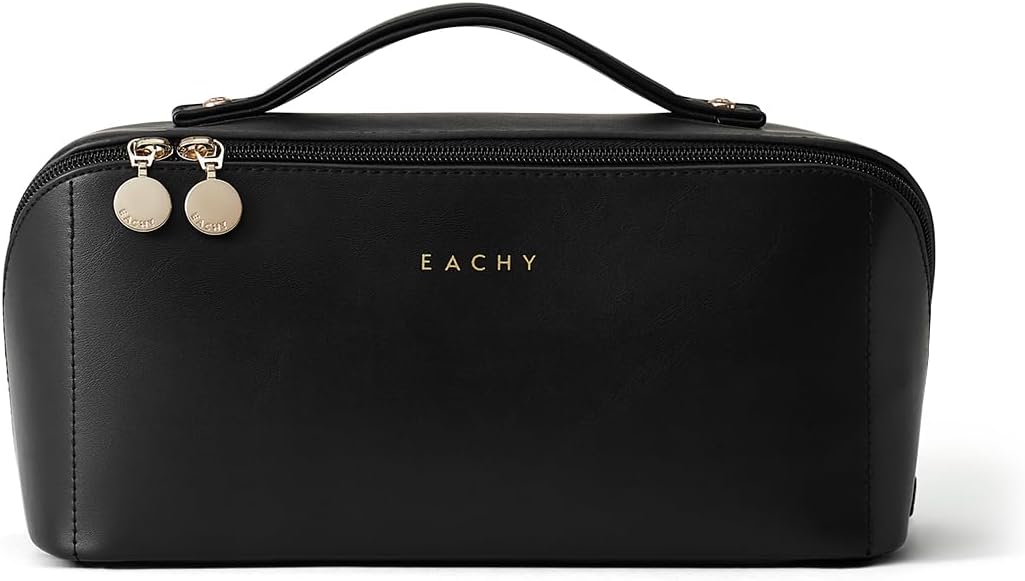 EACHY Travel Makeup Bag,Large Capacity Cosmetic Bags for Women,Waterproof Portable Pouch Open Flat Toiletry Bag Pattern Makeup Bag