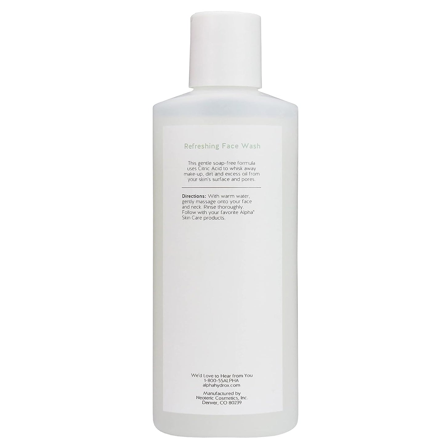 Alpha Skin Care Refreshing Face Wash, Gentle Soap-Free Formula, Citric AHA, Cleanses, Purifies, Tones & Restores pH, All Skin Types, Removes Make-Up & Oil, Anti-Aging Ingredients, 6 Oz, Pack of 2