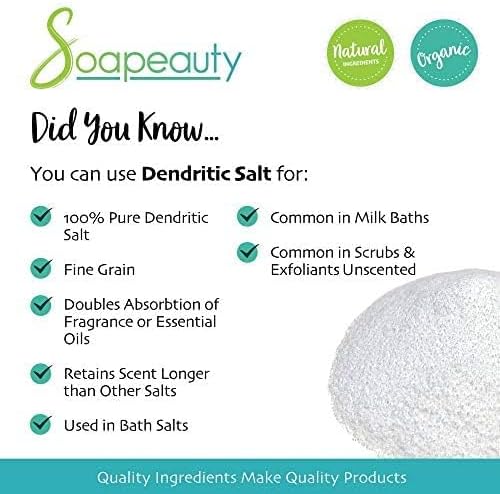 Soapeauty DENDRITIC Salt 5 lbs | Bath Scrub, Exfoliants, Milk Bath, and More | Premium Fine Grain for Body Relaxation
