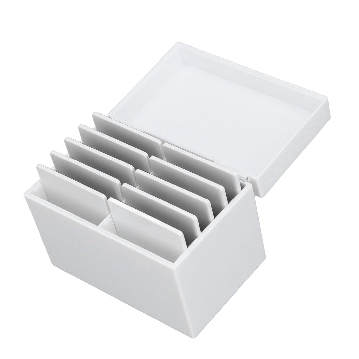 10 Layers Acrylic Eyelash Storage Box, Eyelash Holder Extension Tool with Magnetic Bottom, Makeup Organizer False Eyelashes Glue Pallet Holder, Grafting Eyelash Extension (White)