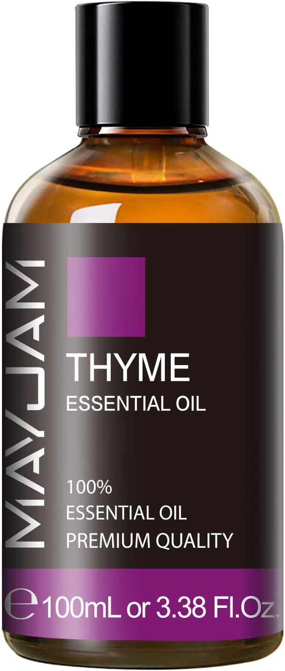 Thyme Essential Oil 3.38FL.OZ - Pure Essential Oils with Glass Dropper - Thyme Oil for Aromatherapy and Diffuser, MAYJAM Essential Oil Singles