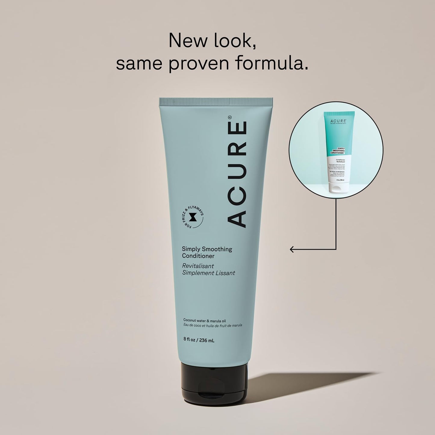 Acure Simply Smoothing Shampoo and Conditioner Set - Hydrating & Moisturizing for Women & Men, Moisturize Frizzy, Dry, Damaged Hair w/Coconut Water, Vegan, Paraben & Sulfate Free - 8 fl oz (2 Pack)