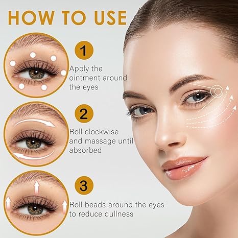 SWANNA 2 PCS Roller Ball Castor Oil,Castor Oil Frankincense Rollerball, Rollerball Castor Oil for Eyes, Bags Under Eyes,Fluffy and Reduce Swelling