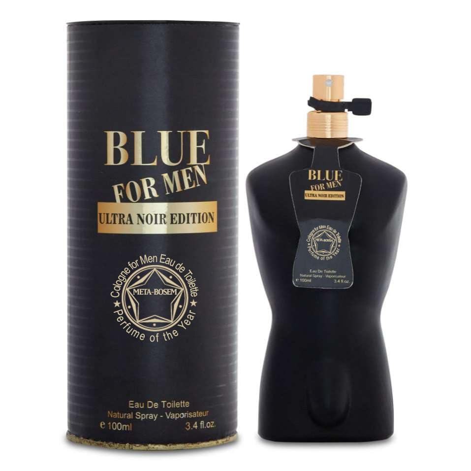META-BOSEM 3-Pc Set Cologne Can Type Bottle Collection (Blue for Men Ultra Edition+Gold Edition+Ultra Noir), Eau de Toilette Natural Spray - Masculine Scent (Pack of 3) Each 3.4 Fl Oz, Total 10.2 Oz