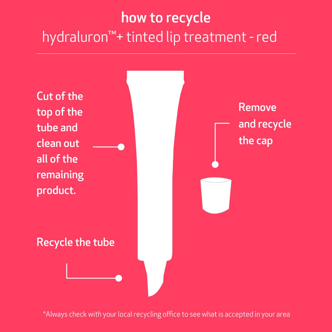 INDEED LABS Hydraluron + Tinted Lip Treatment, Hydrating Anti-Aging Lip Balm Treatment for Smooth Lips with Natural, Subtle Color, 9ml (Red)