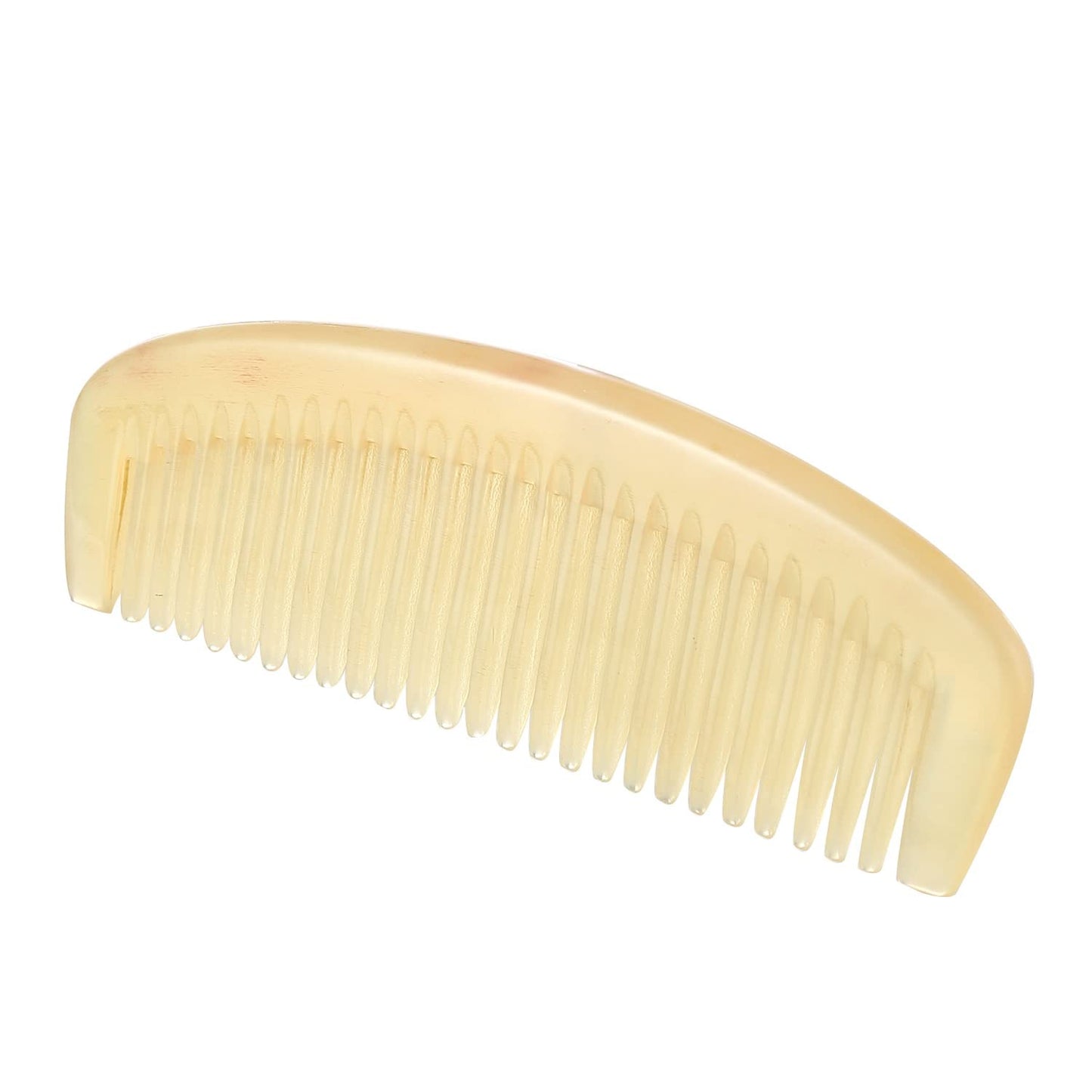 Premium Quality 100% Handmade Anti Static Natural Sheep Horn Comb - Professional Detangling Massage Comb (Wide Tooth)