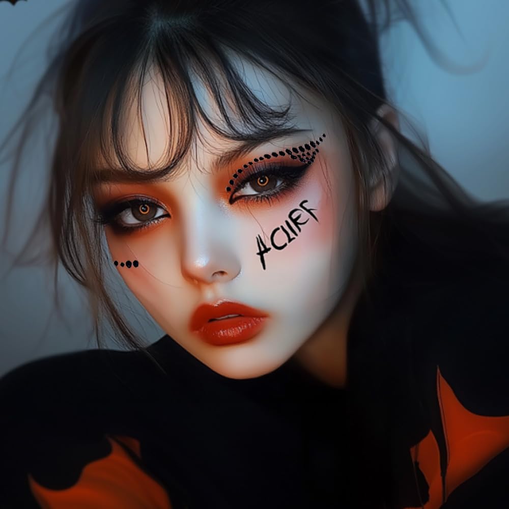 Eyeliner Gems,Rhinestone Festival Eyeliner Face Bindi Decorations Jewels Body Glitter Crystal Sticker for Men Women Kids Halloween Prank Makeup Costume,2-Pack