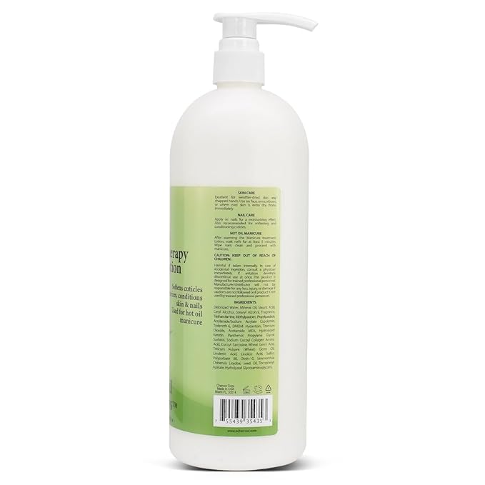 PRO NAIL - Healing Therapy Massage Lotion - Professional Pedicure, Body and Hot Oil Manicure, Infused with Natural Oils, Vitamins, Panthenol and Amino Acids (Aloe Vera, 32 Ounce)