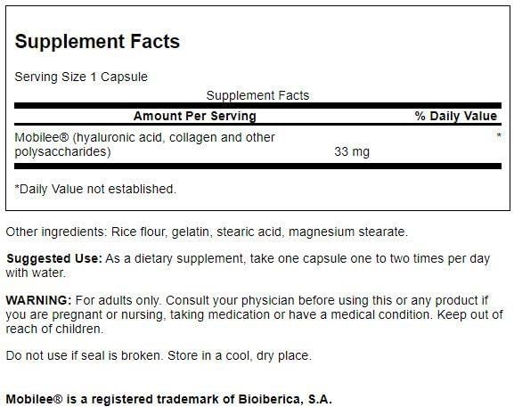 Swanson Hyal-Joint Hyaluronic Acid Complex 33 Milligrams 60 Capsules