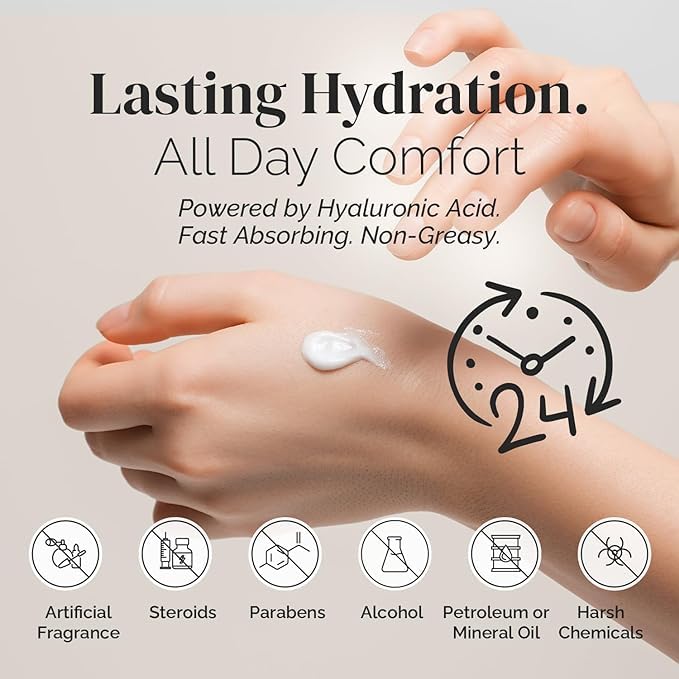 Puriya National Eczema Association Accepted Cream 2 oz, Dry Itchy Skin Relief, Colloidal Oatmeal Lotion, For Kids, Adults, Face, Hands, Mother of All Creams, Plant-Based Hydration,No Fragrance Added