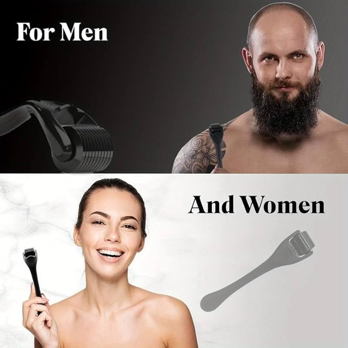 540 Titanium Derma Roller For Face Hair Beard,Scalp Derma Roller ,Beard Microneedle Roller,Personal Use Microneedling Roller Microdermabrasion Cosmetic Beauty Instrument Self-Care Gifts For Men Women