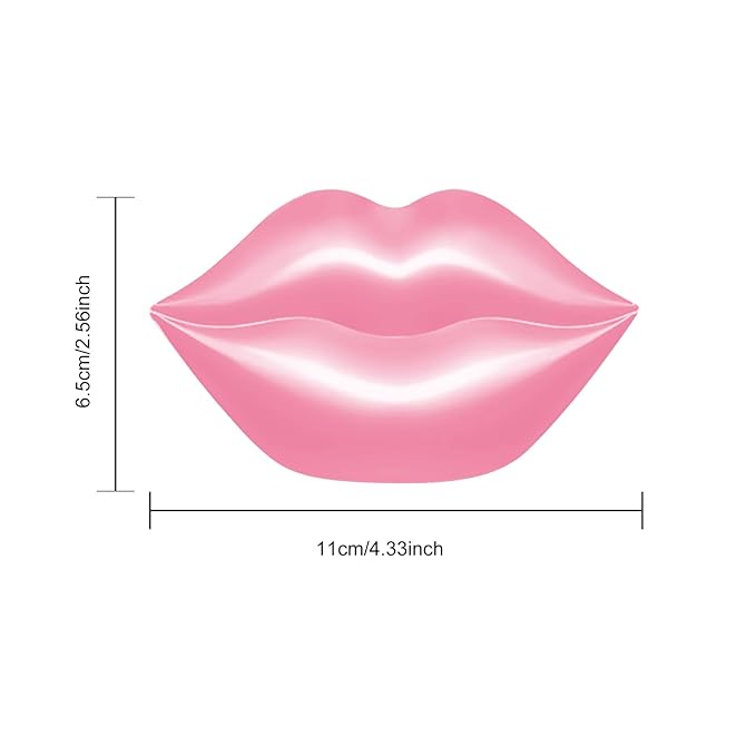 20Pcs Lip Mask Sheet,Pink Moisturizing Plumping Patches, Gel Treatment Masks for Dry Lips Plump Collagen Overnight Sleeping Lip Pads(Pink)