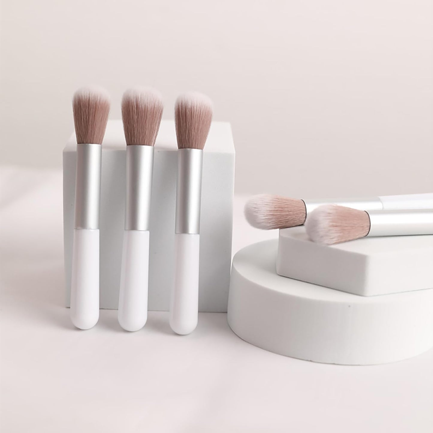 WOKOTO 5PCS Nail Dusting Brush Collector Brush For Nails Art Dust Cleaning Brushes, Blush/Powder Brush Makeup Brushes For Women & Girls, Nail Brushes For Nail Art Acrylic Cleaning Tools