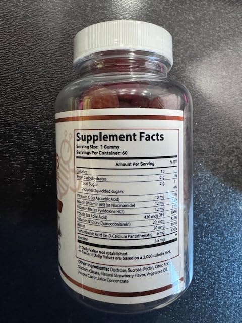 O NUTRITIONS Vitamin B Complex Vegan Gummies with Vitamin B12, B7 as Biotin, B6, B3 as Niacin, B5, B6, B8, B9 as Folate for Stress, Energy and Healthy Immune System (2 Pack)