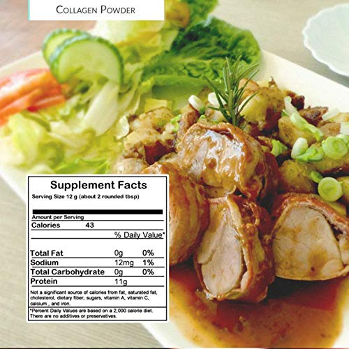 Wild Alaskan Salmon Bone Broth Collagen Powder 1KG(2.2lbs) Pure Protein Non-Gelling Type - Unflavored, No Taste.