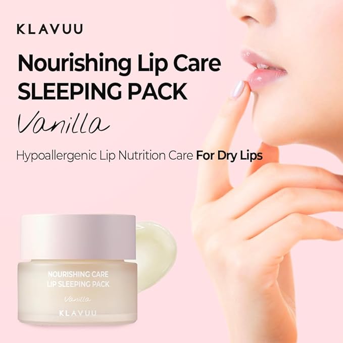Klavuu Lip Mask Set (2PCS) โ Overnight Deep Hydrating Korean Lip Balm Treatment for Very Dry, Chapped Lips | Lip Lightening & Plumping with Instant Hydration | Gentle Exfoliating (Vanilla & Vanilla)