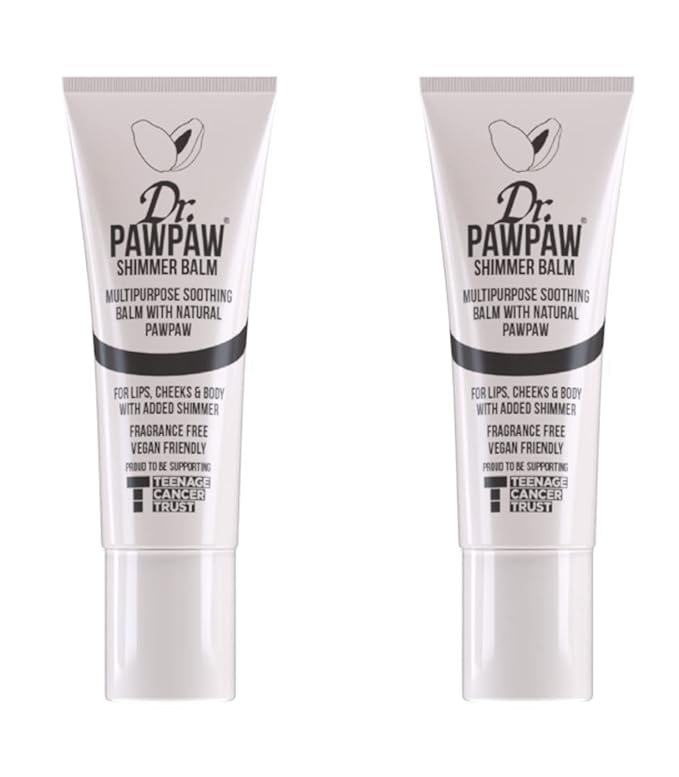 Shimmer Multipurpose Balm Set - Hydrating Balm with Pawpaw, Aloe, and Olive Oil - Lip Moisturizer, Buildable Glow for Lips - 2 pc