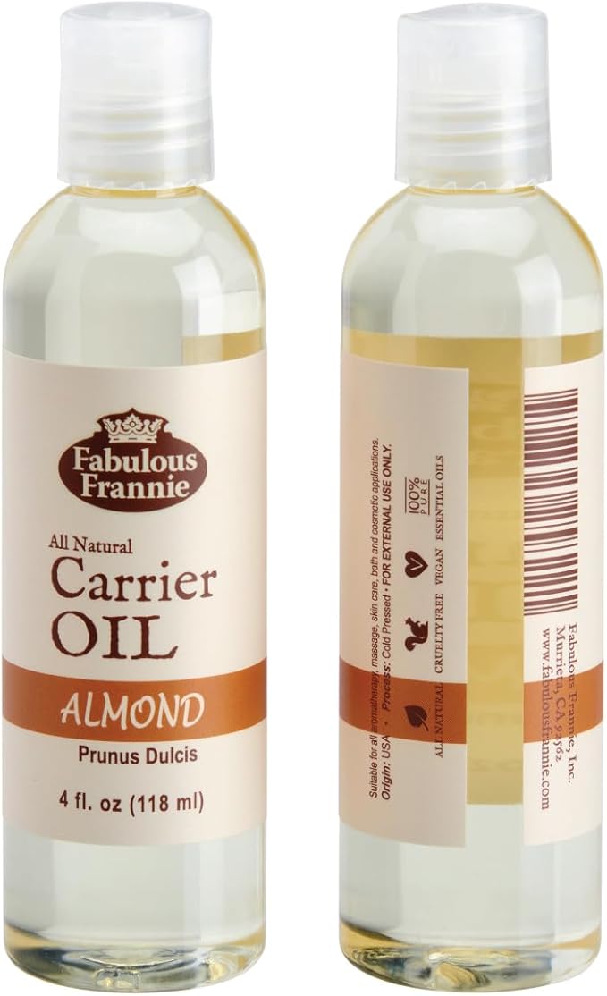 Fabulous Frannie Sweet Almond Carrier Oil Base Oil for Essential Oil or Massage 4oz (Pack of 1)