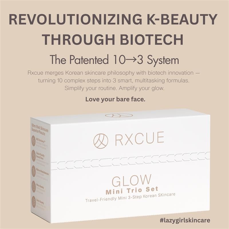 Glow Mini Trio Skin Care Set: Mini Skincare Travel Kit for Women, 10-to-3 Step Korean Skin Care Routine Kit for Glass Skin, Travel Size Skincare, Face Care Kits & Beauty Gift Sets 1.01 fl oz