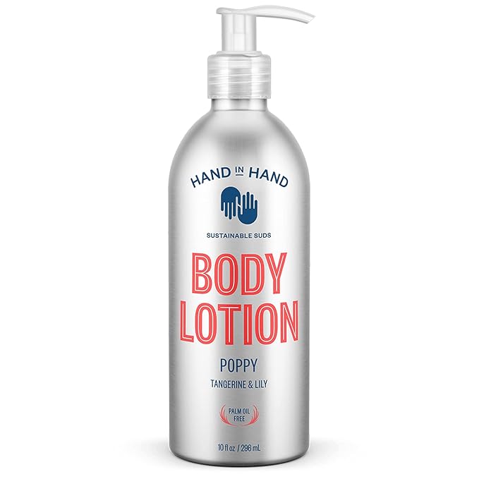 Hand in Hand Moisturizing Body Lotion, Dry Skin Lotion with Shea Butter, 10 Fl Oz, Tangerine & Lily, Poppy Scent, 2 Pack