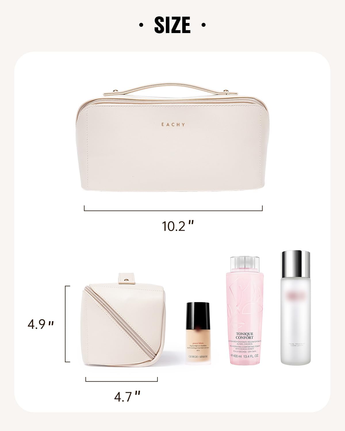 EACHY Travel Makeup Bag,Large Capacity Cosmetic Bags for Women,Waterproof Portable Pouch Open Flat Toiletry Bag Pattern Makeup Bag