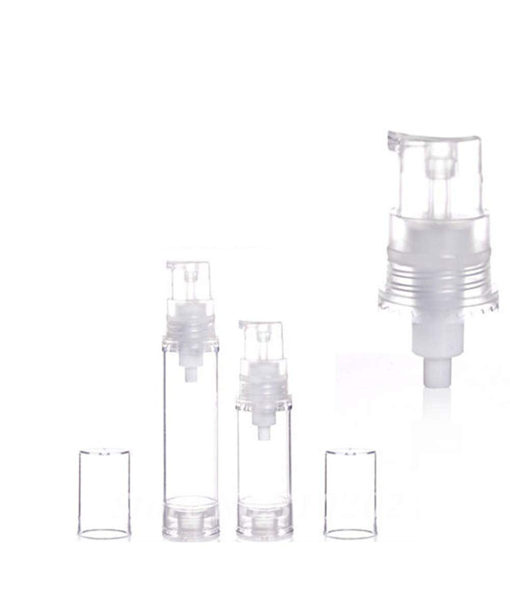 15 Pcs Clear Airless Lotion Pump Bottles Empty Cream Vacuum Bottles Cosmetic Containers Travel Press Pump Bottles For Foundations,serums,and more (10ml)
