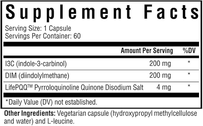 Seeking Health DIM & I3C - Support Healthy Liver Metabolism of Estrogen - Formula with DIM & I3C to Support Healthy Cellular Response - 400 mg, 60 Capsules