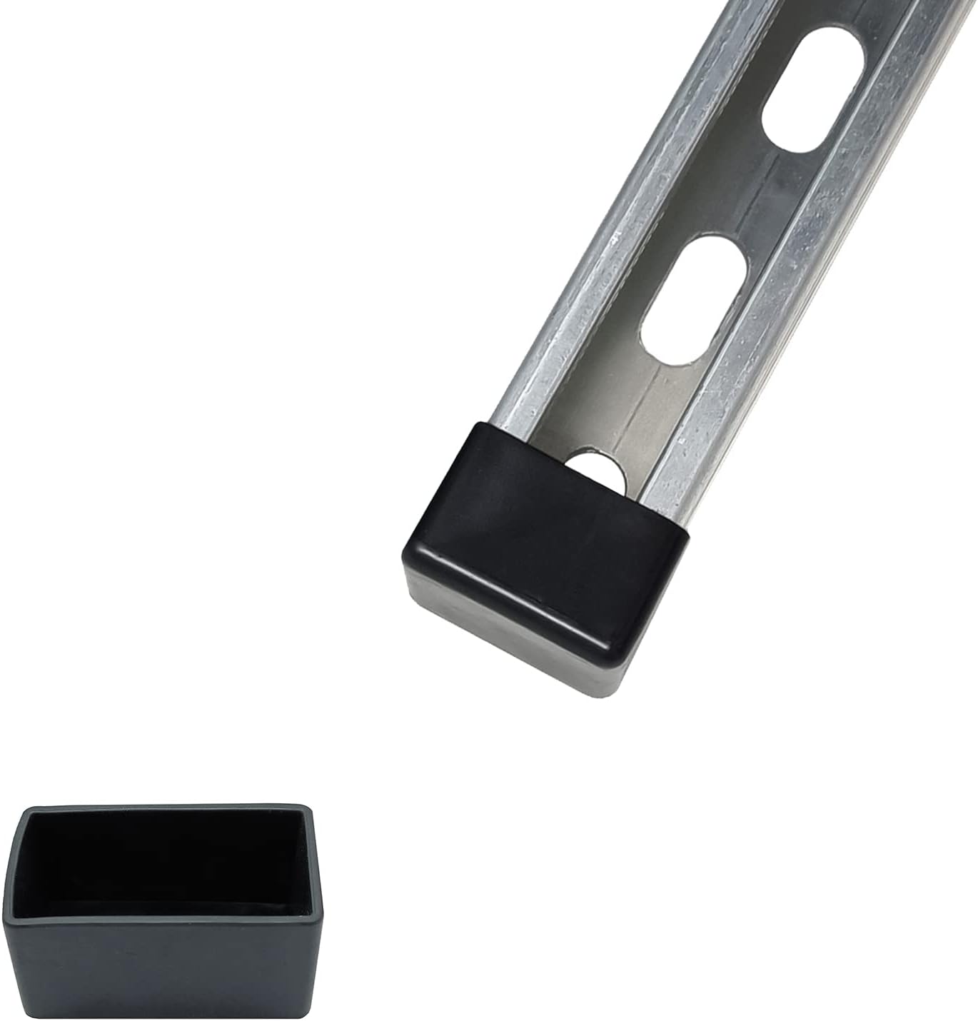 10 Pack Strut Channel Cap, 1-5/8" x 7/8" Plastic Black Short End Cap for 13/16" & 7/8" Tall Strut Channel End Cover