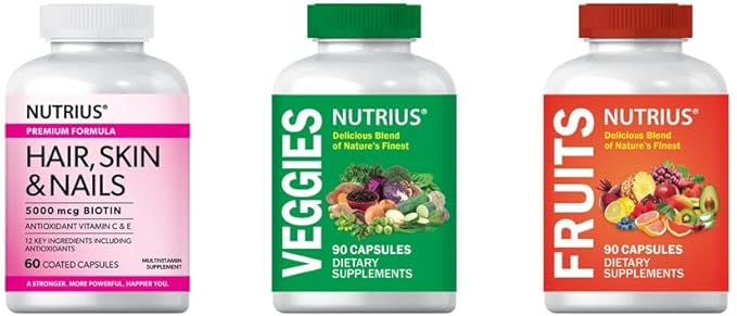 Nutrius Veggies Delicious Blend of Nature's Finest - 90 Capsules Dietary Supplements