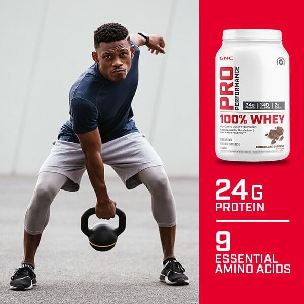 GNC Pro Performance 100% Whey Protein Powder - Chocolate Supreme, 64 Servings, Supports Healthy Metabolism and Lean Muscle Recovery