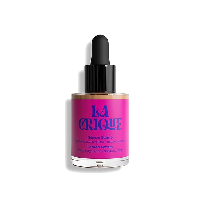 Tinted Serum - Hydrating Face Serum with Hyaluronic Acid - Skin Tint - Lightweight Foundation for Skin Glow - 99% Natural Ingredients - Vegan Makeup & Skincare - 1.0 Fl Oz โ 04 Deep