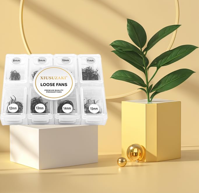 Premade Fans Eyelash Extensions 600 Fans 12D Volume Lash Extensions 0.07 Thickness Eyelash Extension C Curl Premade Lash Fans Mix 8-15mm Fluffy Soft Handmade Loose Fan(600Fans-12D-0.07-C,8-15mm)
