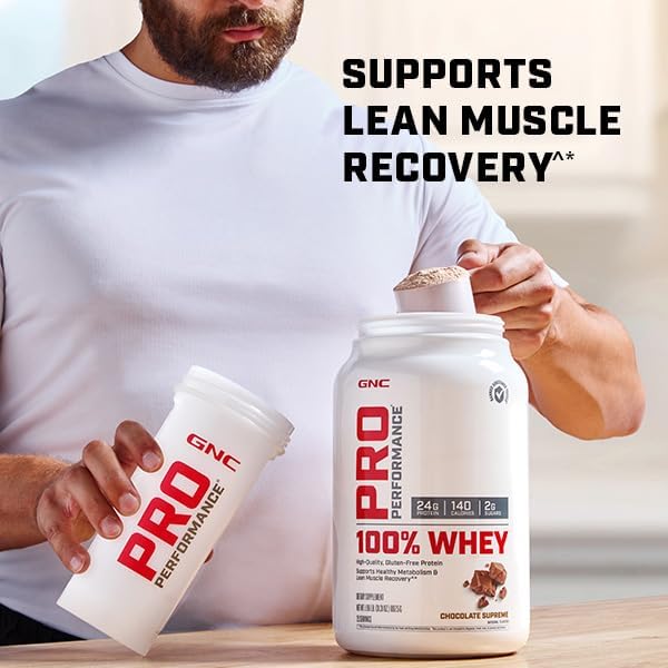 GNC Pro Performance 100% Whey Protein Powder | Supports Healthy Metabolism and Lean Muscle Recovery | Chocolate Supreme | 25 Servings
