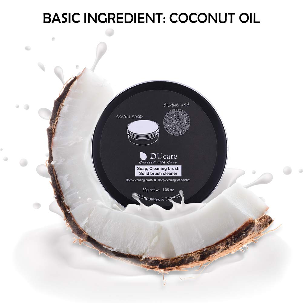 DUcare Makeup Brush Cleaner Makeup Brushes Solid Soap Cleanser with Color Removal Sponge Brush Cleaning Mat, Silicone Makeup Cleaning Cosmetic Cleaner Blenders Shampoo Removes Shadow Color