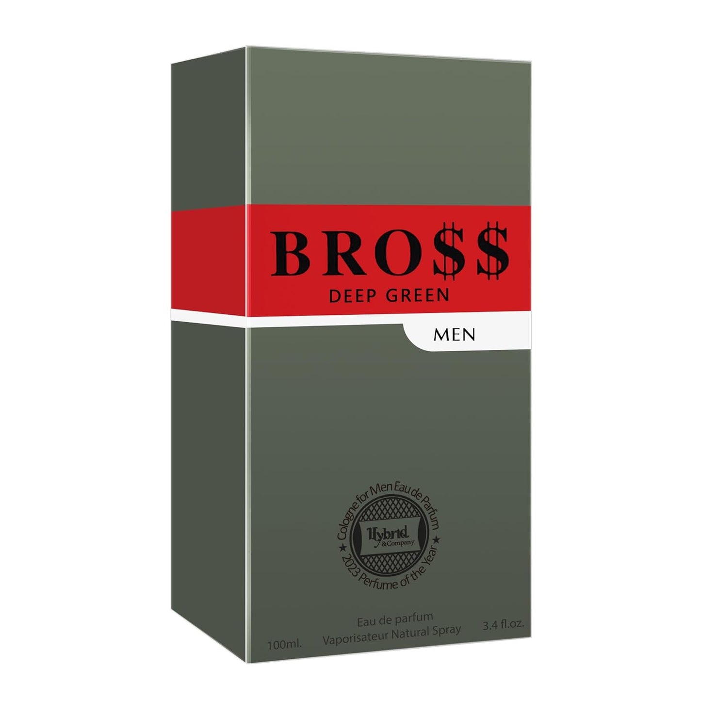Hybrid & Company Bro$$ Deep Green For Men Pour Homme Eau De Toilette Natural Spray 3.4FL.OZ