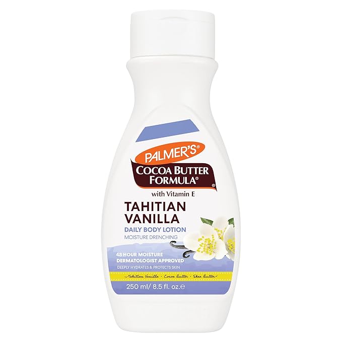 Palmer's Cocoa Butter Formula Tahitian Vanilla Body Lotion, 8.5 Oz, Daily Moisturizing Lotion for Dry Skin with Shea Butter & Vitamin E, Hydrates & Protects, Helps Provide 48-Hour Deep Moisture