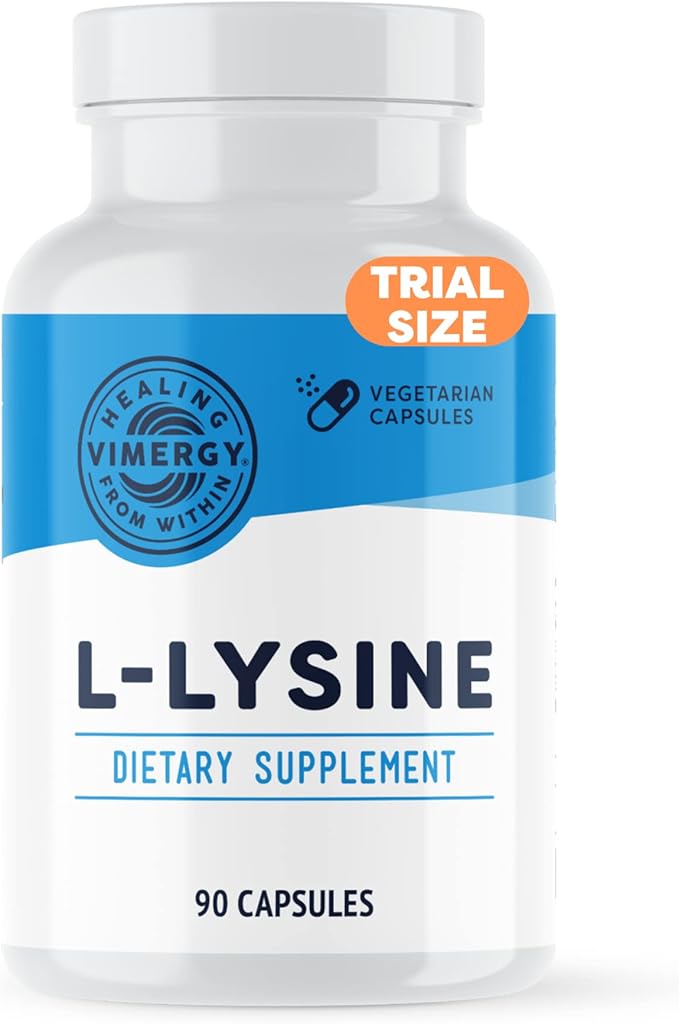Vimergy L-Lysine – Promotes Healthy Skin, Hair, Nails & Joints* – Supports Healthy Metabolism* – Vegan, Non-GMO & Gluten-Free – 90 Capsules