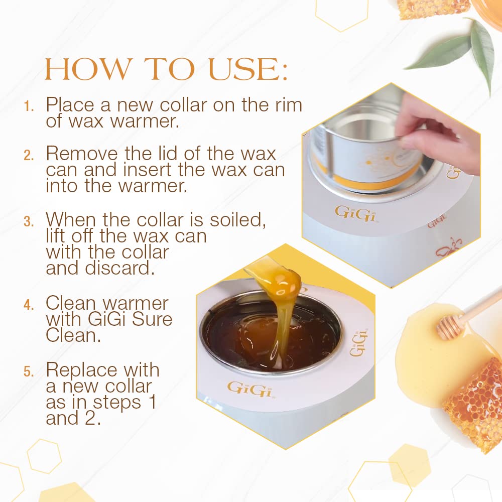 GiGi Wax Warmer Collars - Disposable Waxing Collars for 14 oz Wax Warmer - No Mess Hair Removal Protection - Easy Cleanup for Salon & At-Home Use, 20 Pcs.