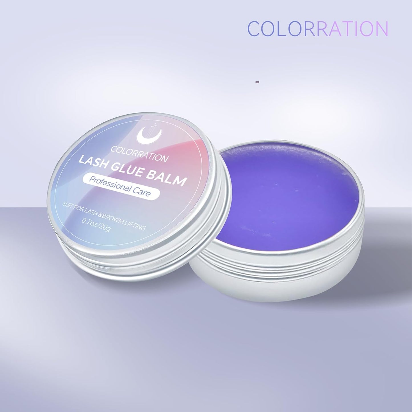 Lash Glue Balm,Eyelash Lift Adhesive Gel,Strong Viscosity and Quick Drying ,Strong Hold with 2 in 1 Treament of Lifting and Nourishing,Lash Lift Tools Strong fix for Lashes 0.71Oz/20G (Purple)