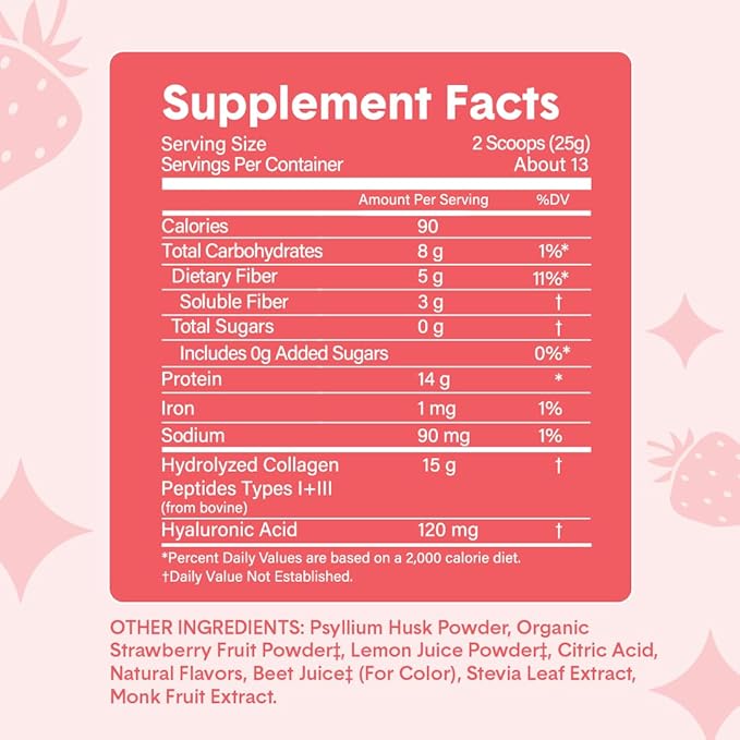 Bellway Super Fiber Powder + Collagen, (11.46 oz)