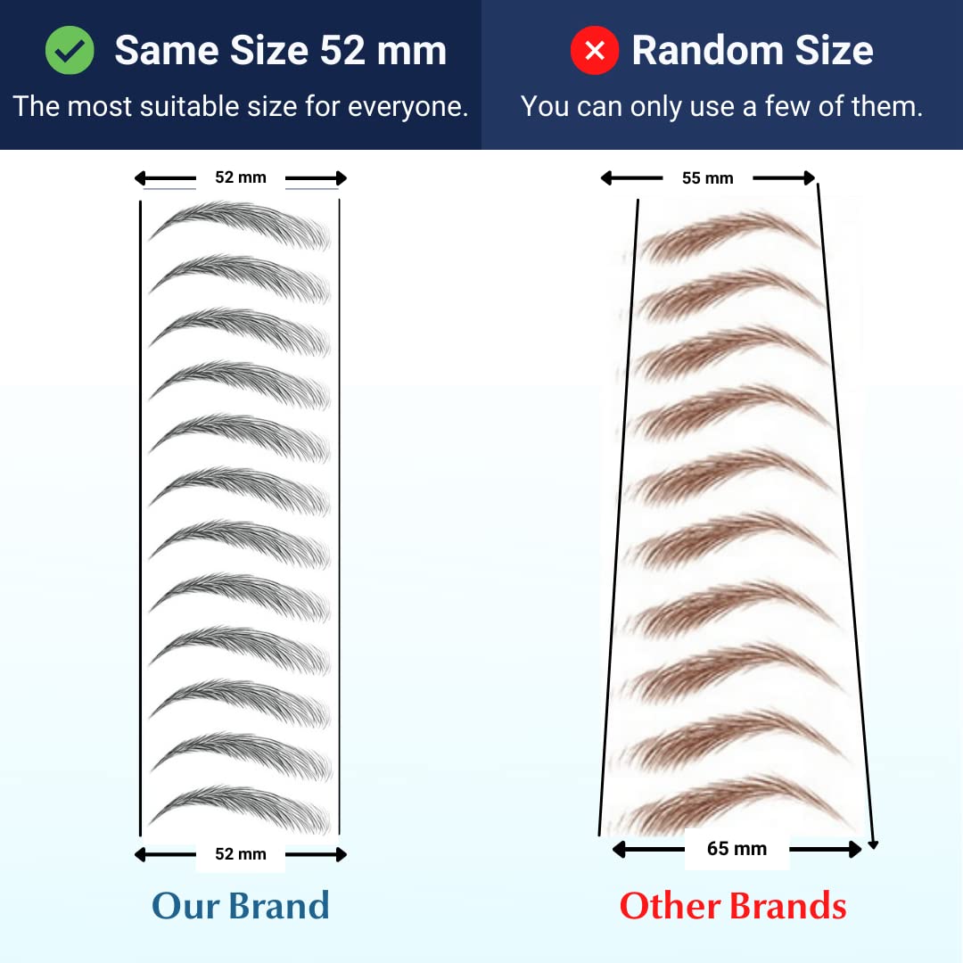 Bliss and Beyond USA, 2 sheets eyebrow tattoo waterproof sticker, Long Lasting, Natural Looking Fake Eyebrow for Alopecia, Chemo, Cancer gift. Same Size eyebrow tattoos (Natural Miami, Black)