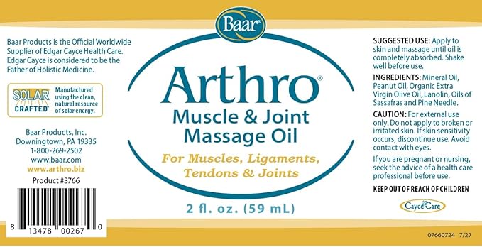 Baar Arthro Muscle & Joint Massage Oil, 2 fl. oz.