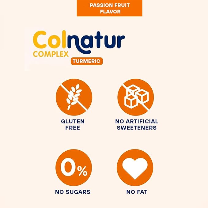 COLNATUR Complex Collagen Turmeric Flavor 250g – Joints, Bones, Muscles, Teeth and Skin – Collagen and Vitamin C