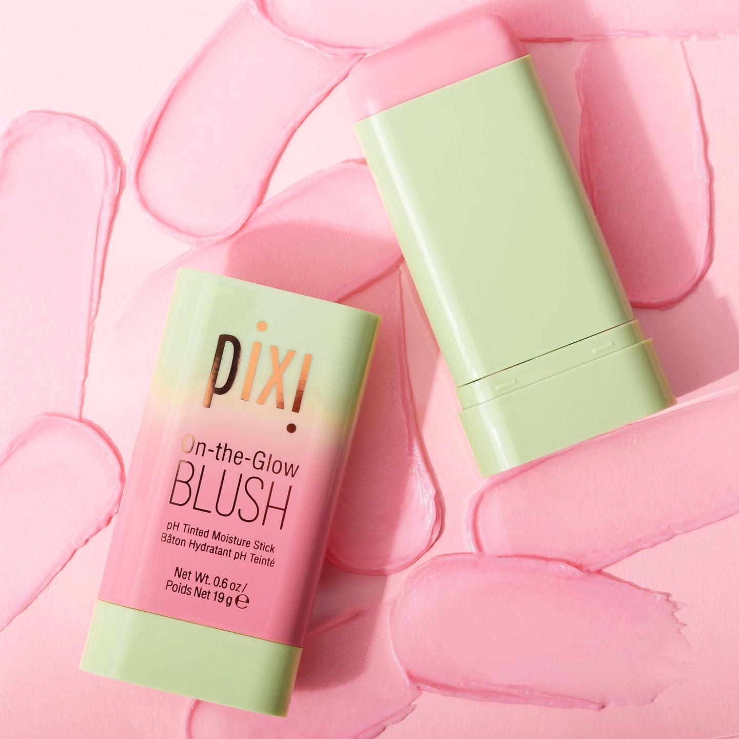Pixi On-the-Glow Blush - CheekTone, pH Reactive Hydrating Tinted Moisture Blush Stick with Ginseng, Aloe Vera & Fruit Extracts, For Cheeks & Lips, 19g / 0.6oz, Paraben-Free