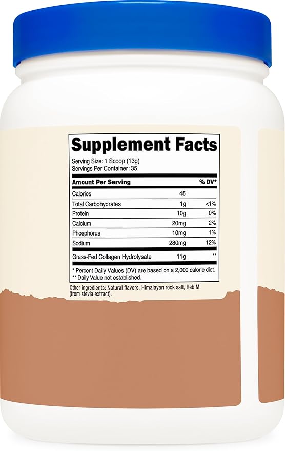 Nutricost Grass-Fed Collagen Powder 1LB (454 G) (Salted Caramel) - Grass Fed Bovine Collagen Hydrolysate - Collagen Peptides