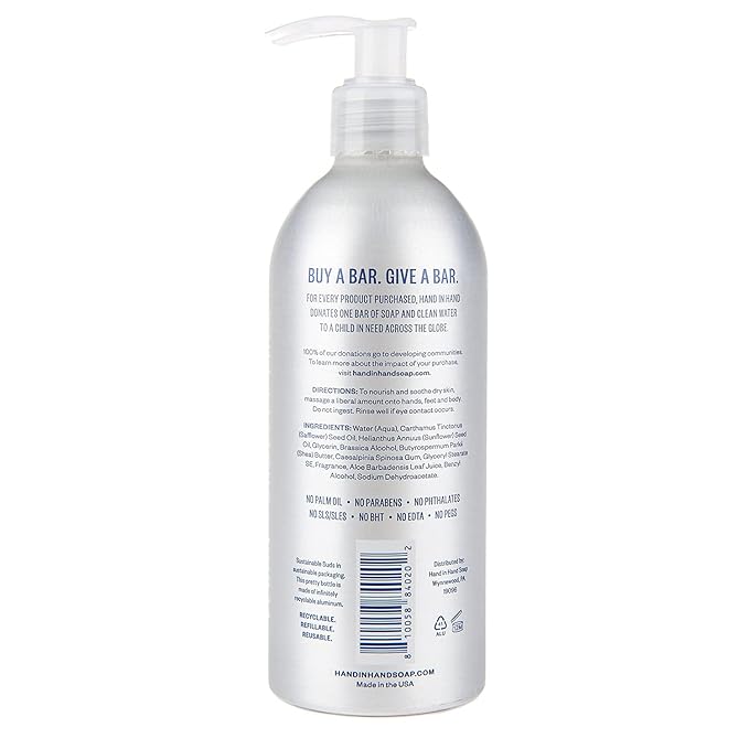 Hand in Hand Moisturizing Body Lotion, Dry Skin Lotion with Shea Butter, 10 Fl Oz, Tangerine & Lily, Poppy Scent, 2 Pack