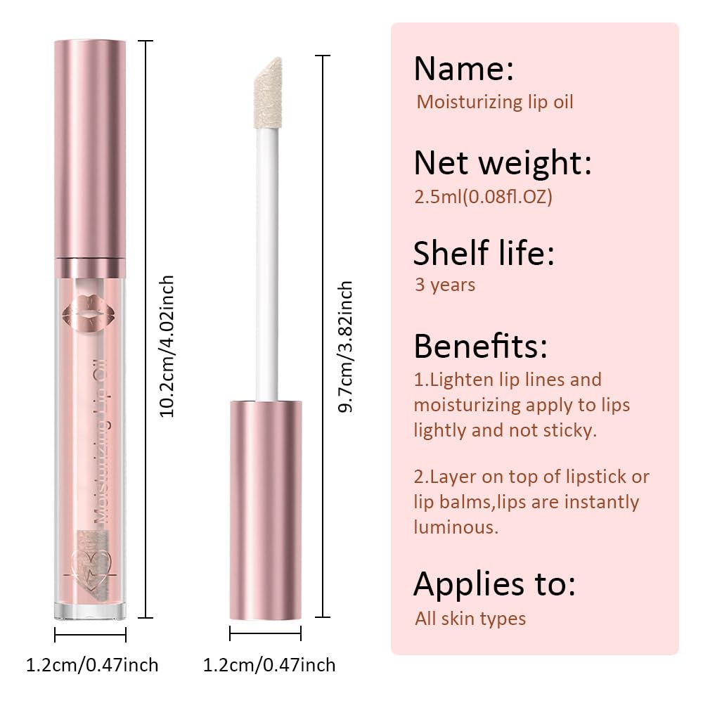 Hydrating Lip Gloss Oil - Nourishing Tinted Lip Oil for High-Shine Finish, Long-Lasting, Non-Sticky, Cruelty-Free Lip Plumper, Perfect with Lipstick & Peel-Off Lip Stain X-00#